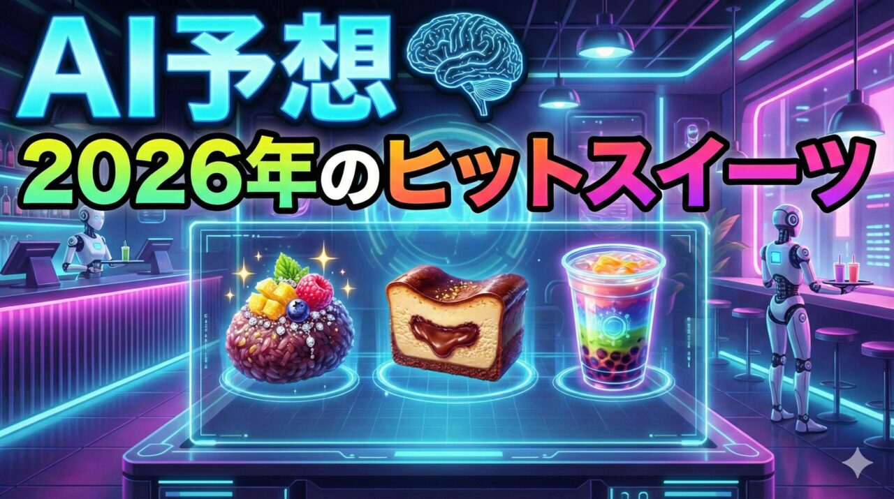 【AI予想】2026年ヒットスイーツ予測｜「新食感の衝撃」と「擬態」がSNSを席巻する | AI予想パビリオン